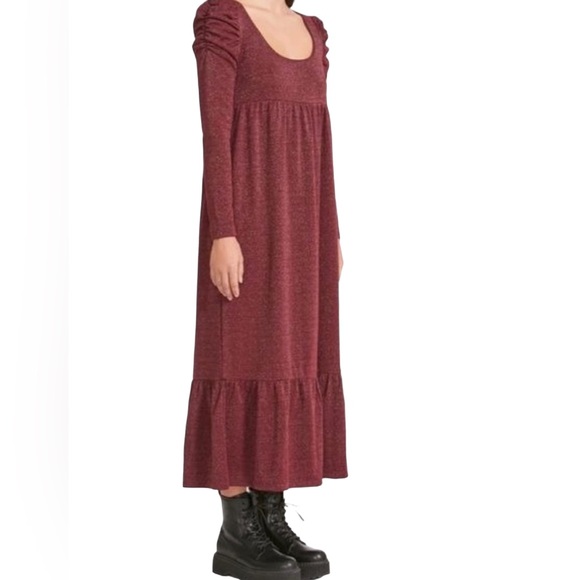 NWT Betsey Johnson Tawny Port Metallic Knit Midi Dress Small - Picture 2 of 3